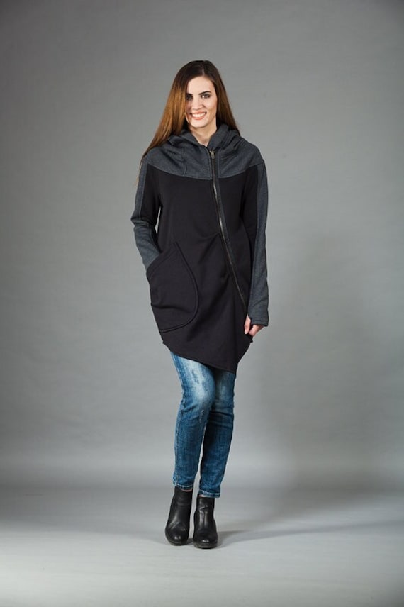 Black hooded jumper womens deals