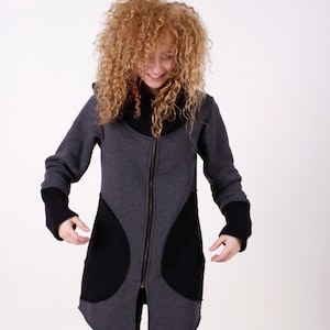 Hoodie Women, Long Hoodie, Plus Size Clothing, Grey Hoodie, Oversize Hoodie, Long Sleeve Hoodie, Winter Sweatshirt, Hooded Hoodie,Urban Wear image 1