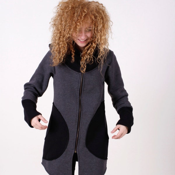 Hoodie Women, Long Hoodie, Plus Size Clothing, Grey Hoodie, Oversize Hoodie, Long Sleeve Hoodie, Winter Sweatshirt, Hooded Hoodie,Urban Wear