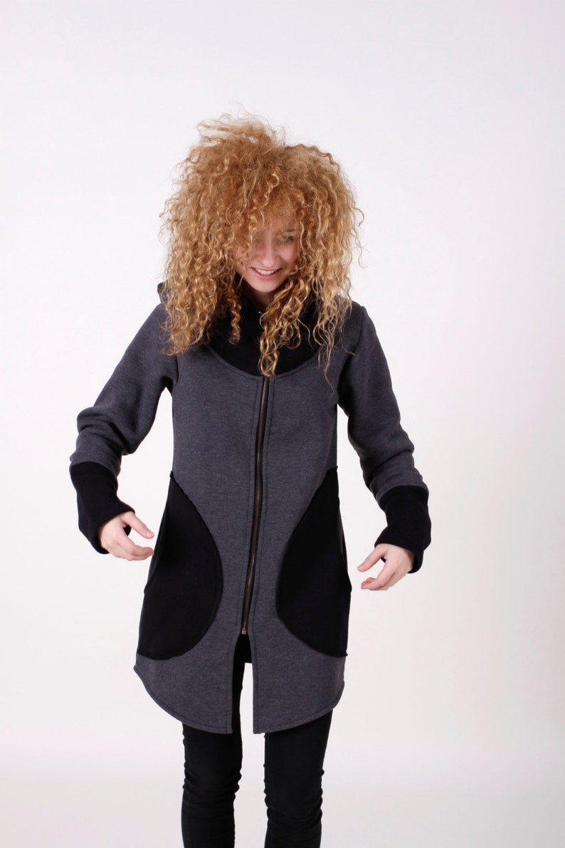 Hoodie Women, Long Hoodie, Plus Size Clothing, Grey Hoodie, Oversize Hoodie, Long Sleeve Hoodie, Winter Sweatshirt, Hooded Hoodie,Urban Wear image 1