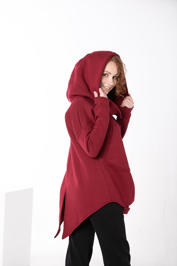 Sudadera con capucha roja para mujer, sudadera con cuello alto, sudadera  con capucha y sudadera, Academia oscura, ropa de talla grande, sudadera con  capucha cómoda, ropa de primavera, mujer -  México