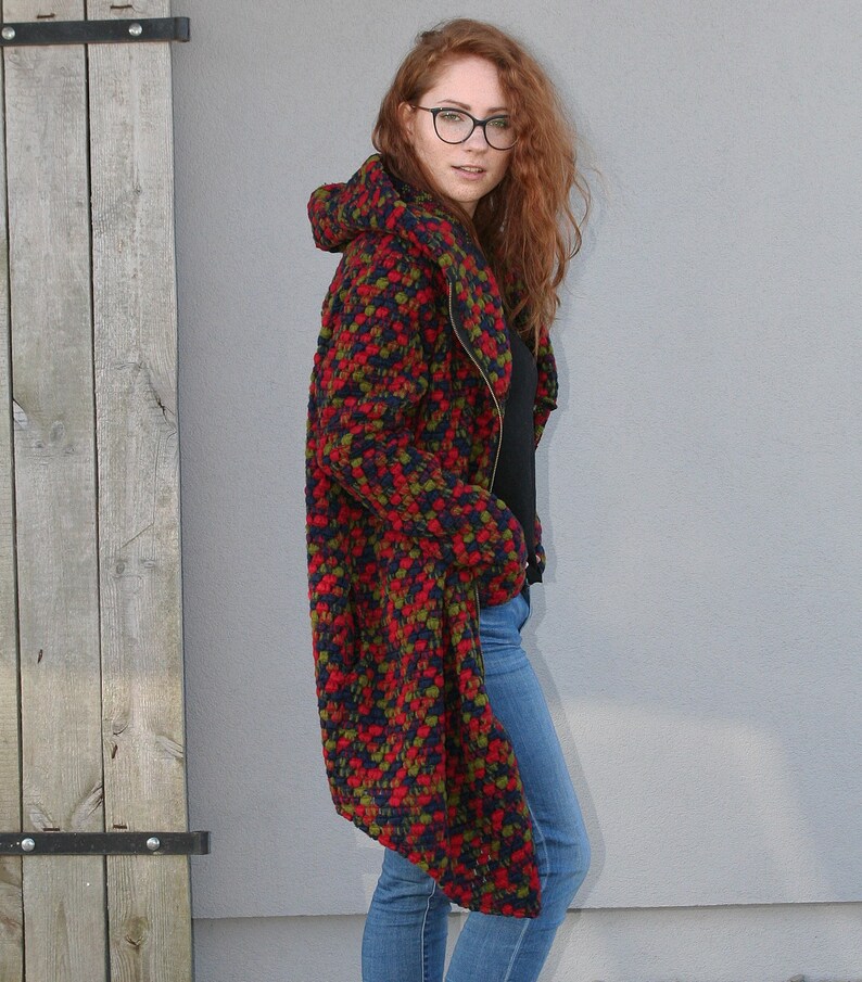 Winter Coat Women Cloak Loose Coat Oversize Wool Coat Hooded Coat For Women Plus Size Clothing Sweatshirt Hoodie Coat Zipper Coat