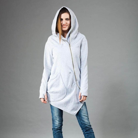 Sudadera con capucha blanca, sudadera blanca, chaqueta con capucha para  mujer, ropa de talla grande, sudadera con capucha para mujer, sudadera con  capucha larga, ropa de otoño, chaqueta con capucha 