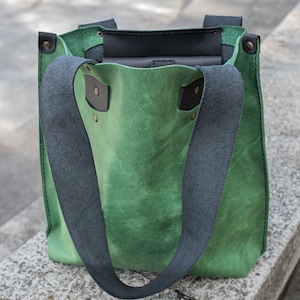 Sac en cuir vert, sac fourre-tout en cuir, sac de travail pour femme, sac en cuir fait main, sac à provisions, sac Hippie, sac en cuir Boho, vêtements Navaho