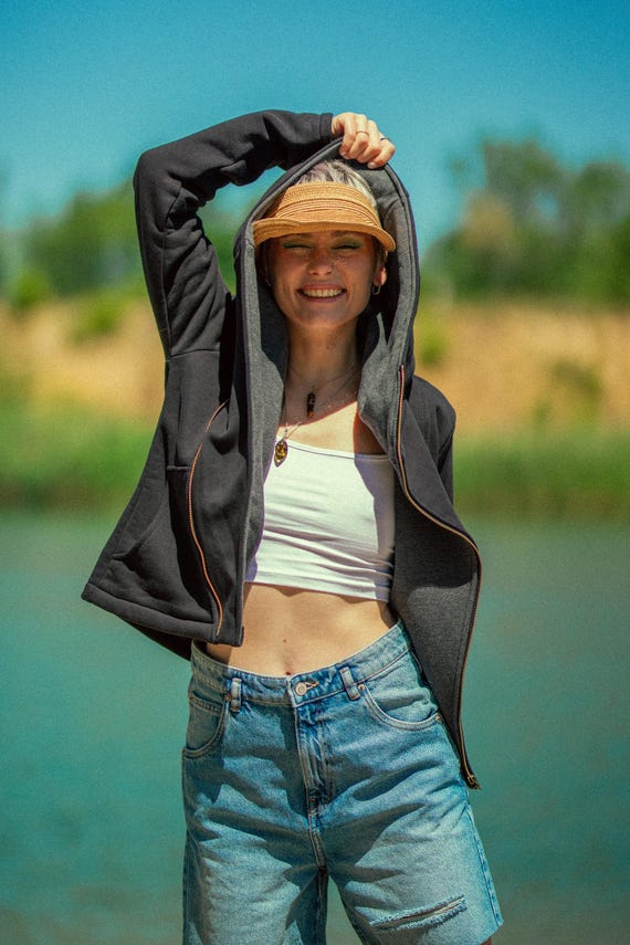 Moletom feminino estilo verão – moletom com zíper disponível em 11