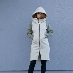 Hoodie Jacket, Hooded Sweatshirt, Women Hoodie, Plus Size Clothing, Zipper Hoodie, Long Sleeve Hoodie, Winter Sweatshirt, White Sweatshirt