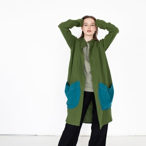Kimono Jacket, Linen Cardigan With Pockets, Women Linen Coat, Loose Linen Cardigan, Linen Clothing, Long Linen Cardigan, Linen Robe,Handmade