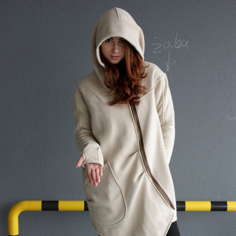 Cream Jacket Women Hoodie Hooded Sweatshirt Plus Size Etsy