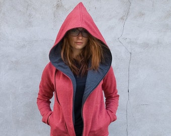 Women Hoodie, Hooded Sweatshirt, Plus Size Clothing, Big Hood Sweatshirt, Hooded Coat, Spring Clothing, Urban Wear, Loose Style, Pixie