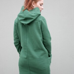 Green Hoodie, Hooded Jacket, Asymmetrical Hoodie, Plus Size Clothing, Sweatshirt Hoodie, Hooded Coat, Winter Hoodie, Oversized Jacket image 3