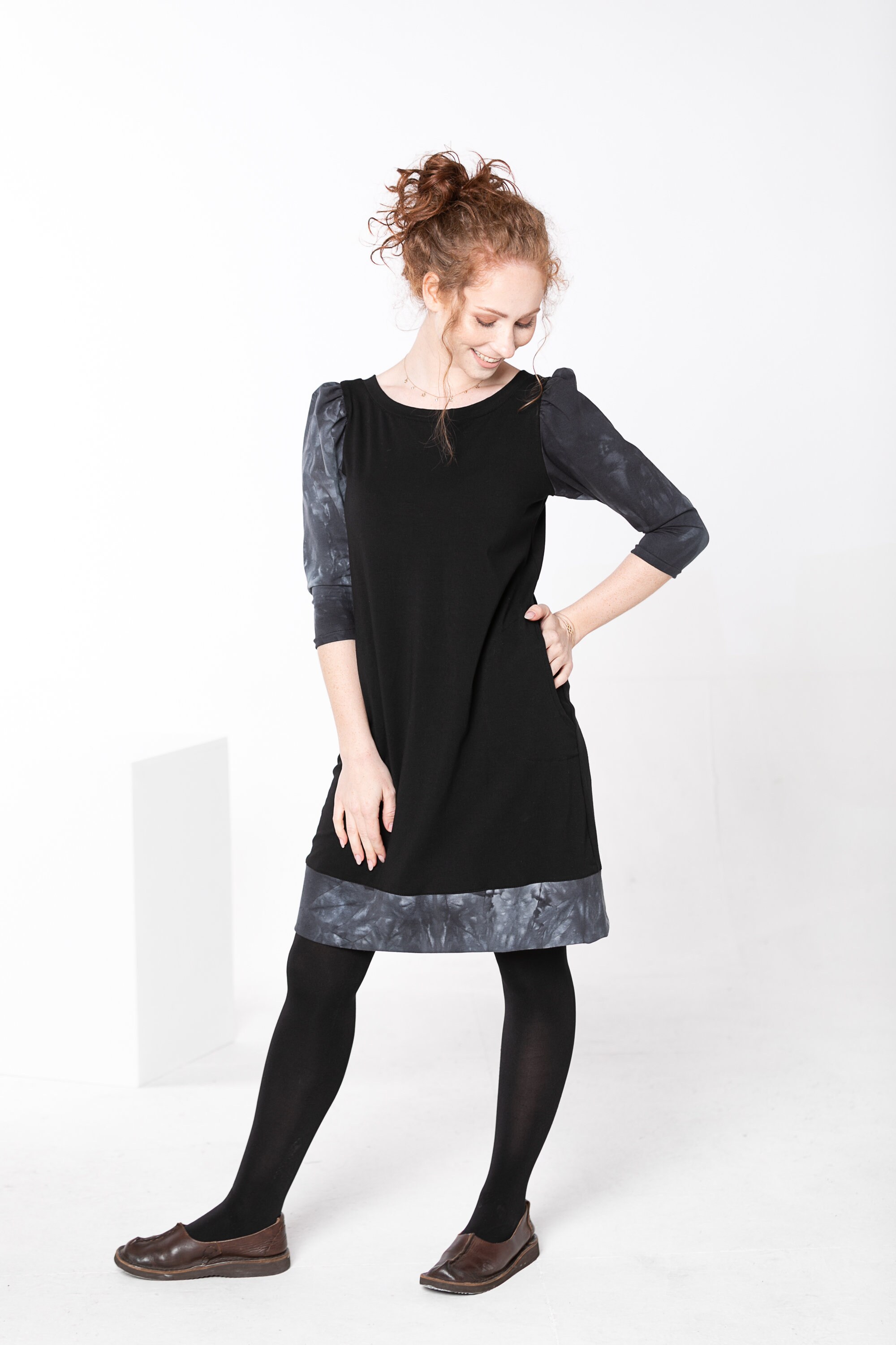 Women Mini Dress, Black Everyday Dress, Party Dress, Plus