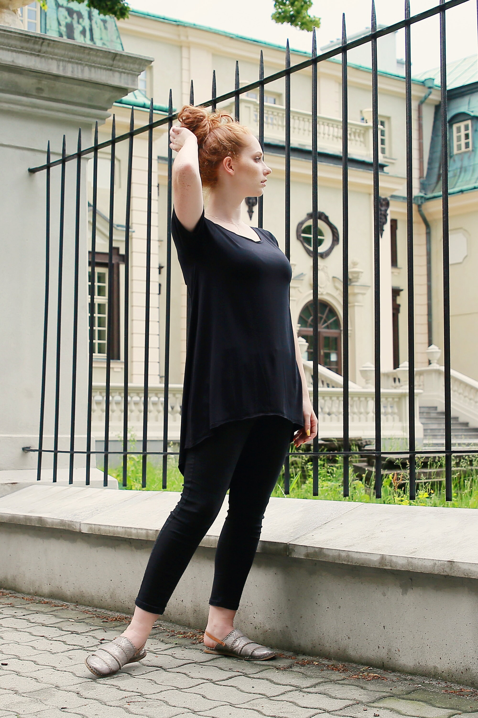 Tシャツ・カットソー MAGDA BUTRYM Women Tunic Tops 171524BLACK Black NEW Black Long Tunic With Slits / Women Tunic / Long Blouse