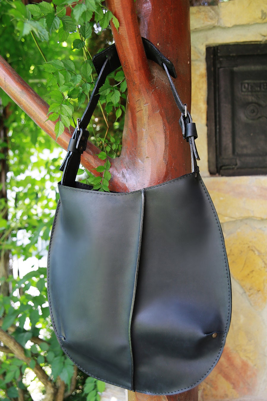Women Black Handbag, Black Leather Bag, Laptop Bag, Leather