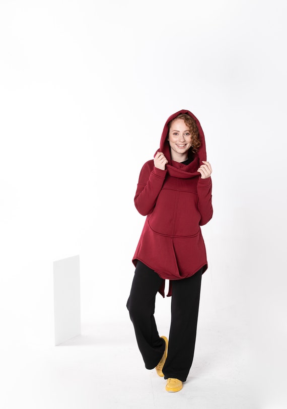 Sudaderas con Capucha para Mujer Sudadera de Felpa Cálido Hoodie Mujer  Grande Sweatshirt Pullover de Manga Larga para Otoño Invierno (Color : Vino  rojo, Tamaño : XX-Large) : : Ropa, Zapatos y