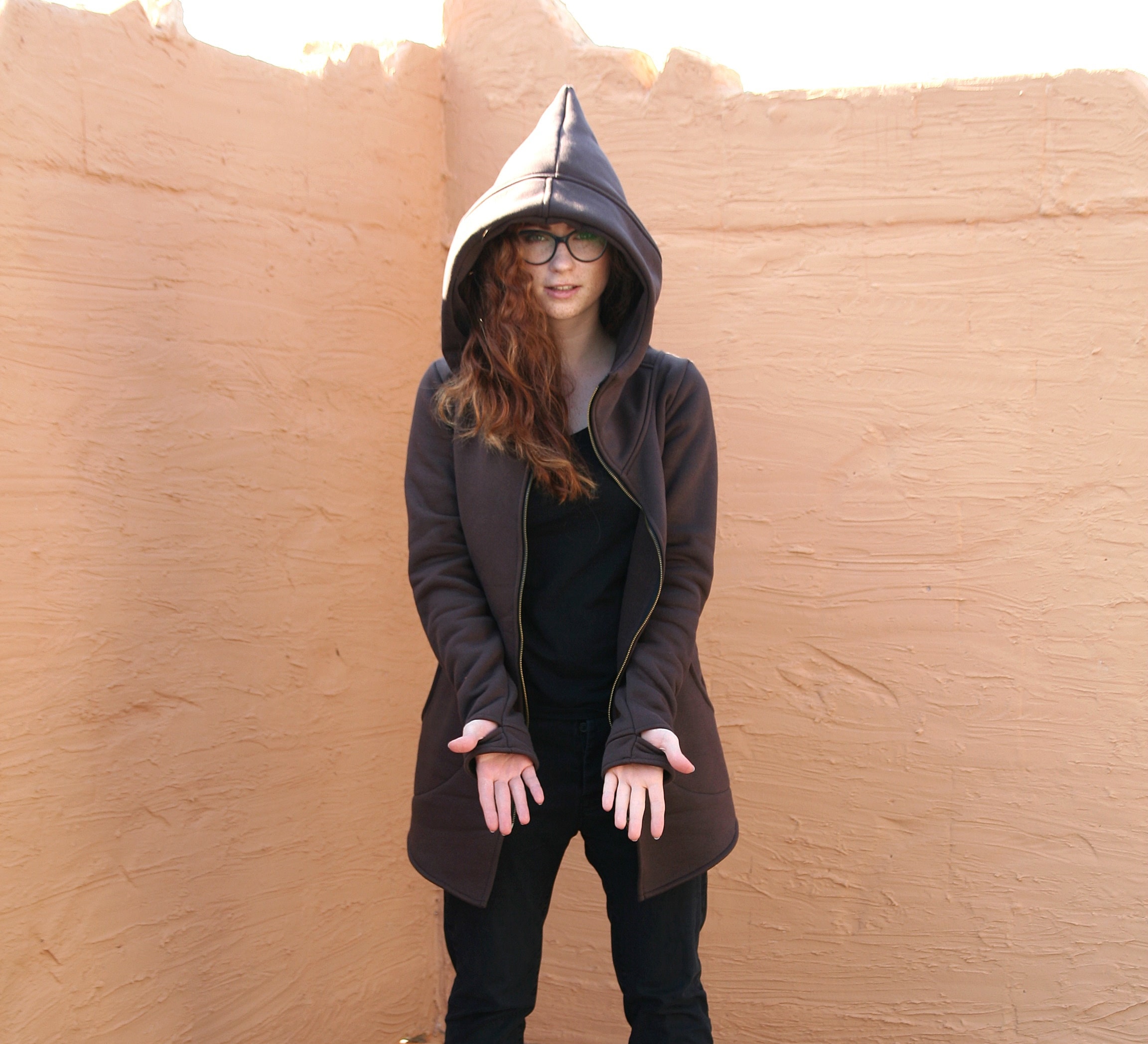 Pointed Hood Zip up Hoodie, Gothic Pixie Cotton Jacket - Etsy