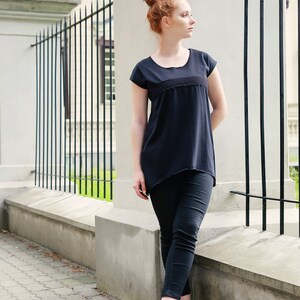 Black Top Women, Black Tshirt, Plus Size Clothing, Oversize Tshirt, Summer Black Top, Loose Styles, Casual Urban Clothing, Gothic Clothing image 4