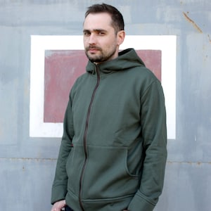 Front Zip Hoodie, Mens Clothing, Winter Jacket, Hooded Sweatshirt, Hoodie With Pockets, Men Outerwear, Hooded Sweater, Big Hood Hoodie