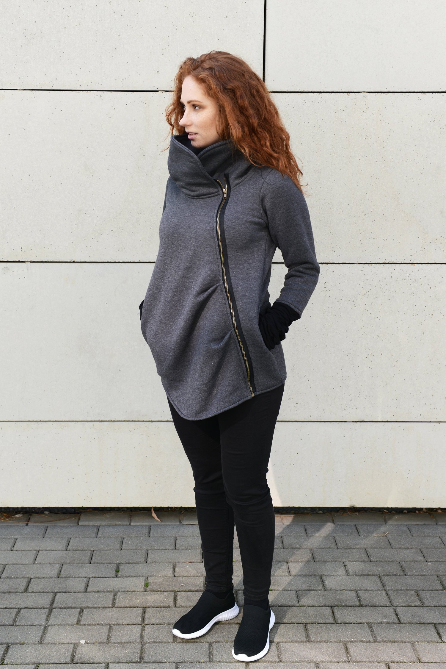 High Collar Jacket, Asymmetrical Jacket, Navaho Clothing
