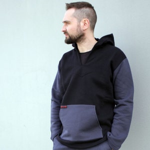 Men Hoodie, Black Sweatshirt, Hooded Hoodie, Men Sweatshirt, Plus Size Clothing, Hooded Sweatshirt, Long Sleeve Hoodie, Mens Clothing