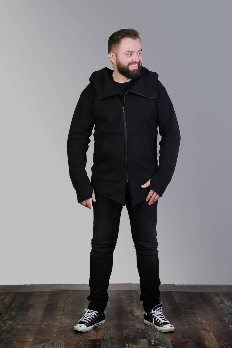 Men Hooded Jacket Men Clothing Autumn Jacket Men Men Sweatshirt Plus Size Hoodie Black Hooded Hoodie Fall Clothing Hoodie Men Black