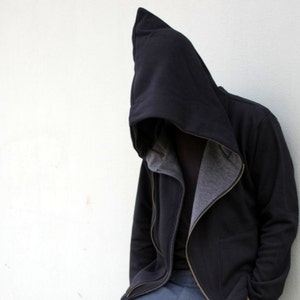 Ninja Hoodie, Cyberpunk Hoodie, Nazhul Hoodie, Black Wizard Hoodie, Pointed Hood Hoodie, Big Hood Hoodie, Post Apocalyptic Clothing, Emo