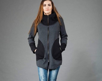 Sudadera con capucha para mujer, abrigo con capucha, sudadera con capucha de invierno, ropa de talla grande, sudadera con capucha larga, sudadera con capucha, abrigo de algodón, sudadera con capucha negra, ropa cómoda