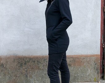 Cowl Neck Hoodie, Cyberpunk Jacket, Asymmetrical Hoodie Cowl Neck Hoodie, Cyberpunk Jacket, Asymmetrical Hoodie