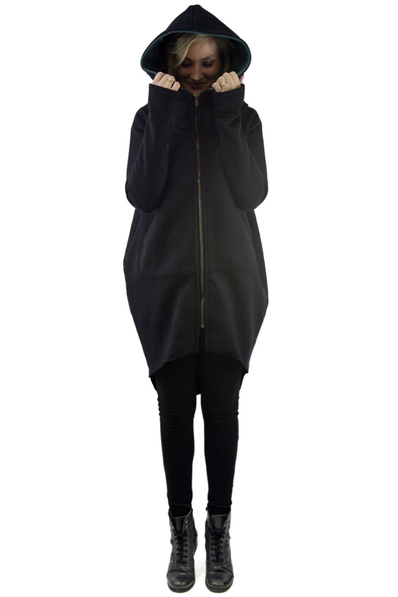 Women/'s HoodiePlus sizeTunicTop Cotton CoatAsymmetrical Hoodie HoodedHandmadeSpringoversize