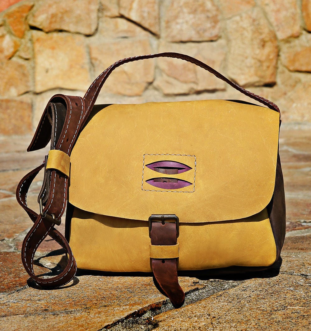 Leather Bag Hand Bag Handmade Messenger Bag Women Bag Etsy