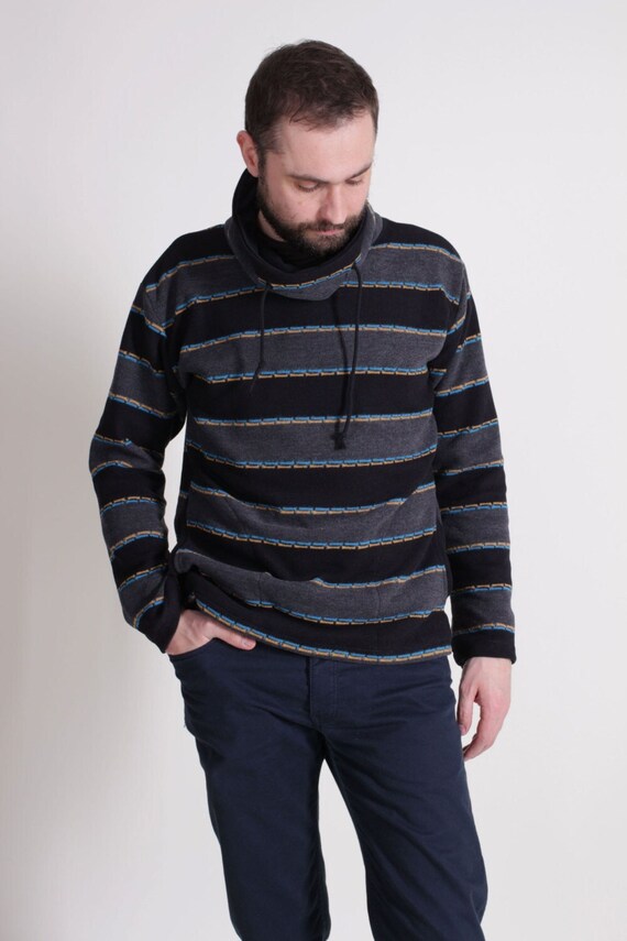 Men Sweater Cowl Neck Sweater Plus Size 