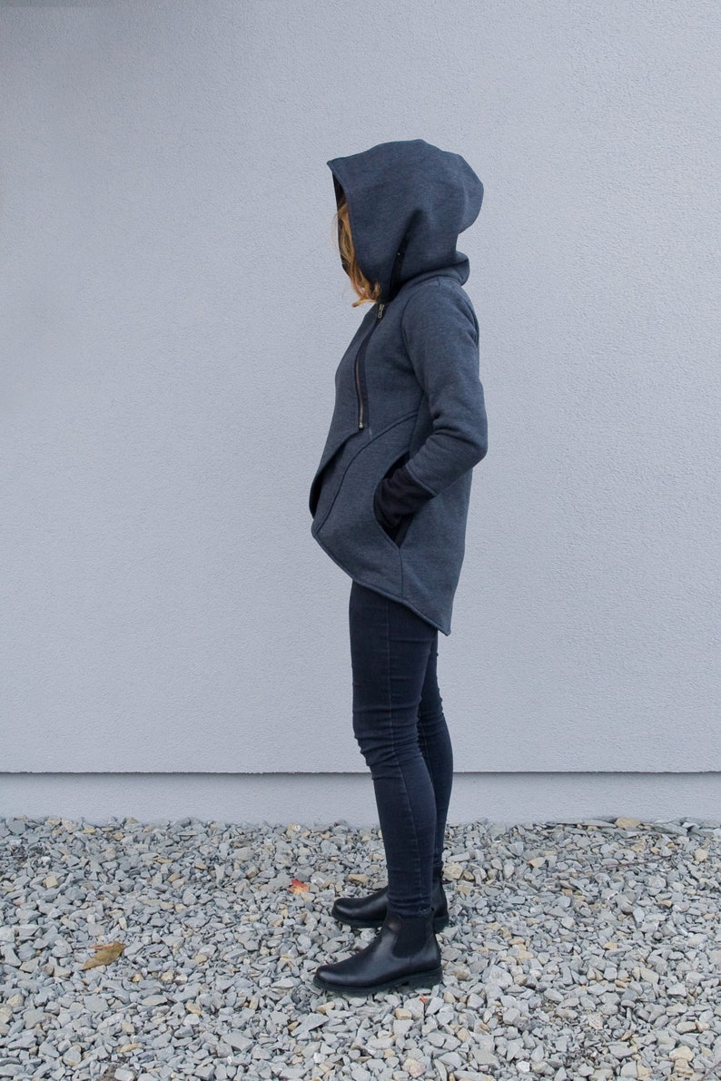 Womens Clothing, Hoodies And Sweatshirt, Plus Size Hoodie, Assassin Hoodie, Futuristic Hoodie, Asymmetrical Sweatshirt, Big Hood Sweatshirt image 2