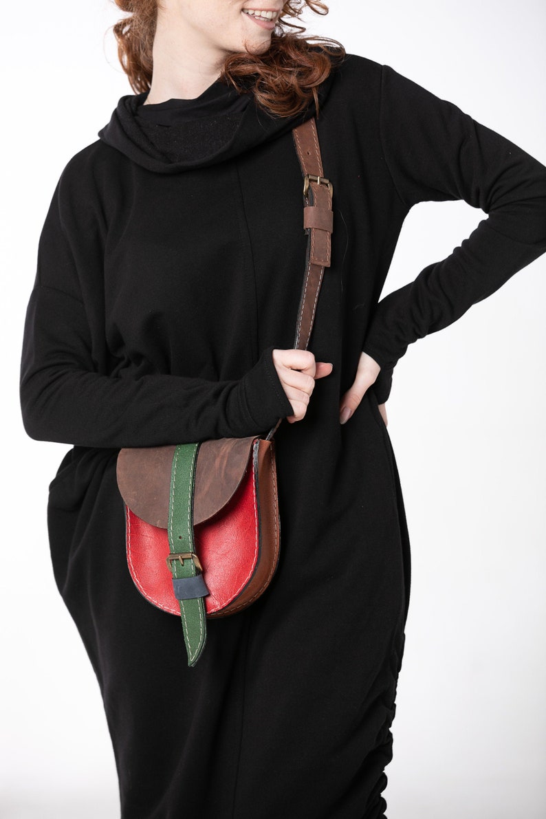 Handmade Mini Bag, Leather Crossbody Bag, Mini Shoulder Bag, Vintage Style Mini Bag, Messenger Bag, Minimalist Handbag, Leather Purse Bag image 1
