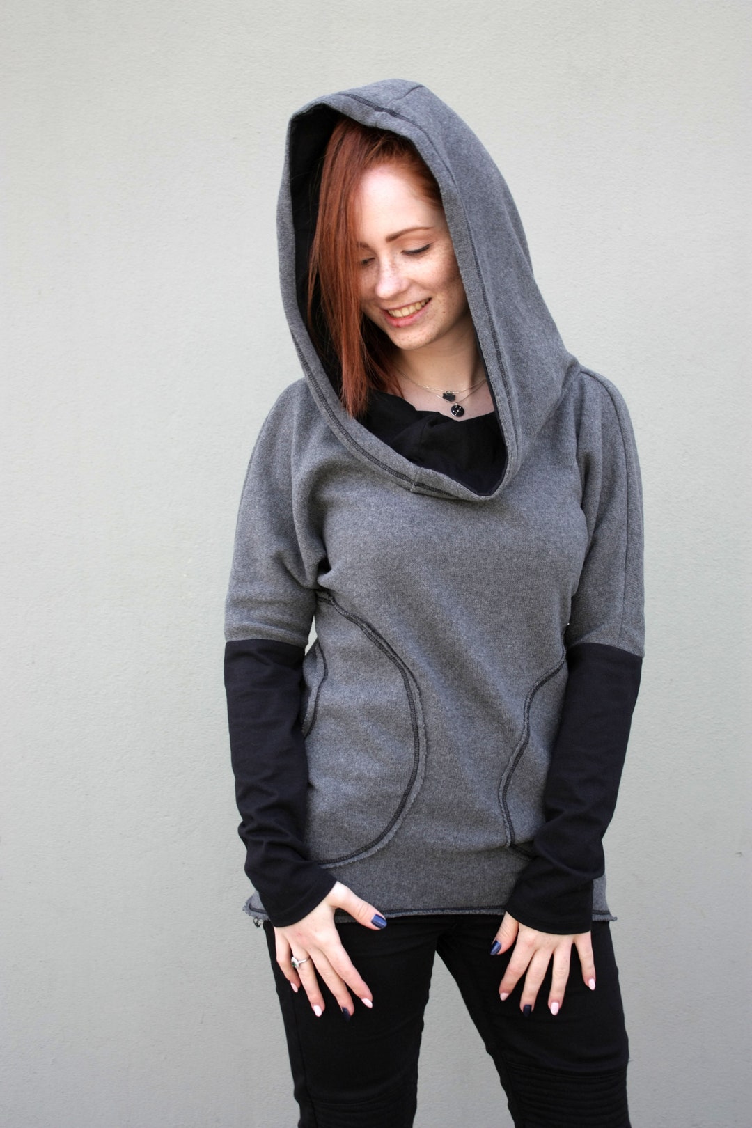 Hoodie Women Hooded Sweatshirt Gray Hoodie Plus Size - Etsy