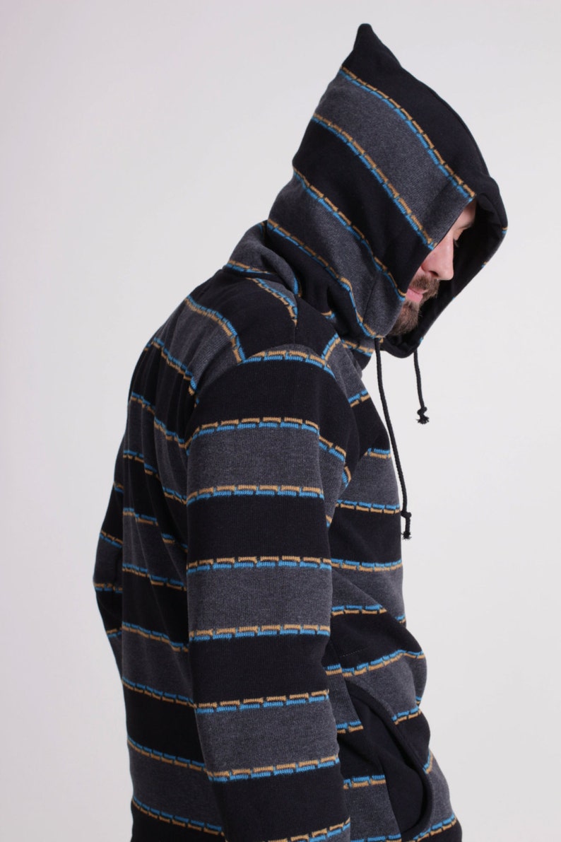 Gift for Men Cotton Sweater Outift/'s for Men Unusual Handmade Warm sweater plus size Sweater with hood Men/'s Clothing Hoodies