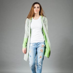 Cardigan Women, Hooded Cardigan, Womens Clothing, Spring Clothing, Plus Size Cardigan, Long Cardigan, Cotton Cardigan, Asymmetric Cardigan