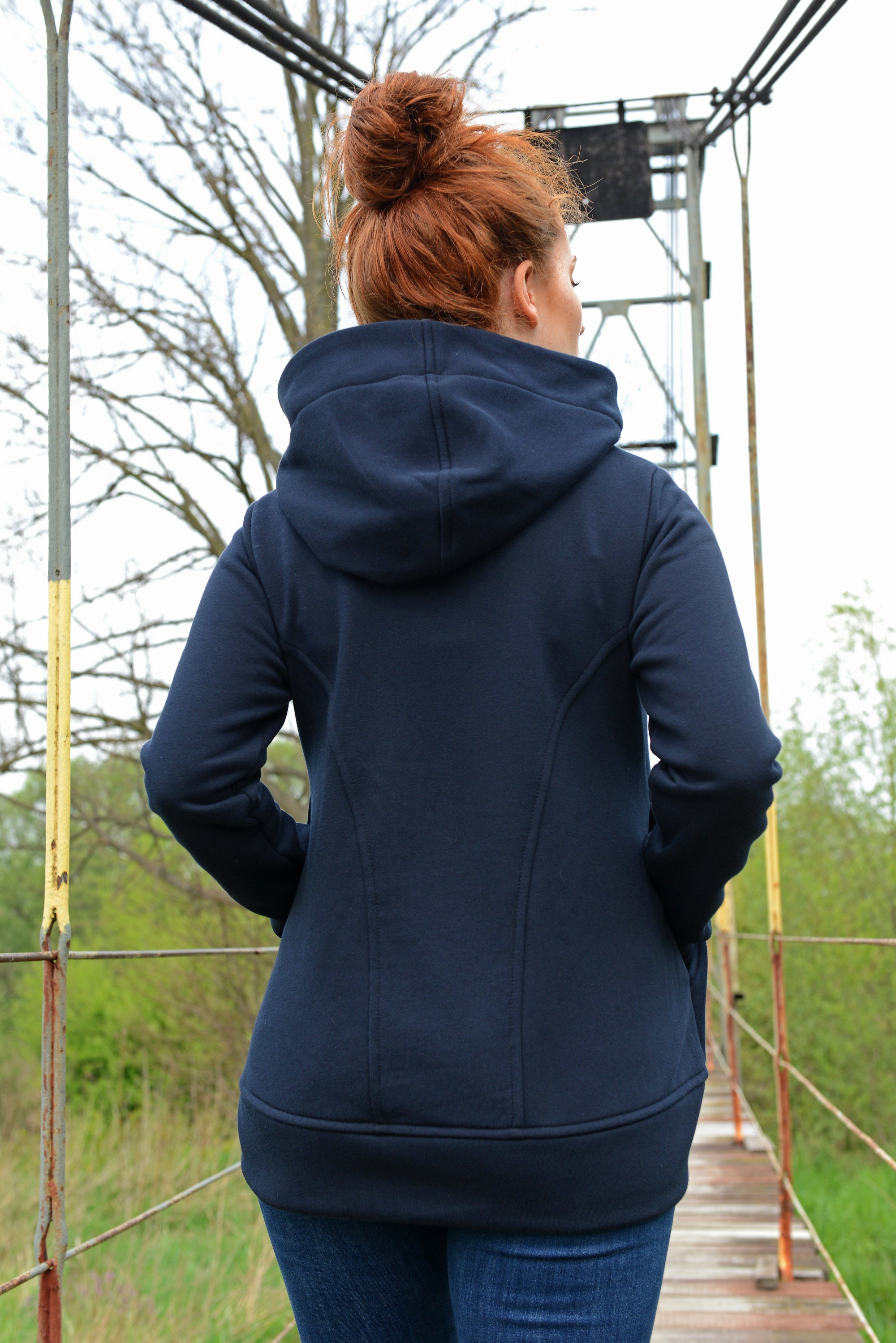 Plus size shop navy hoodie