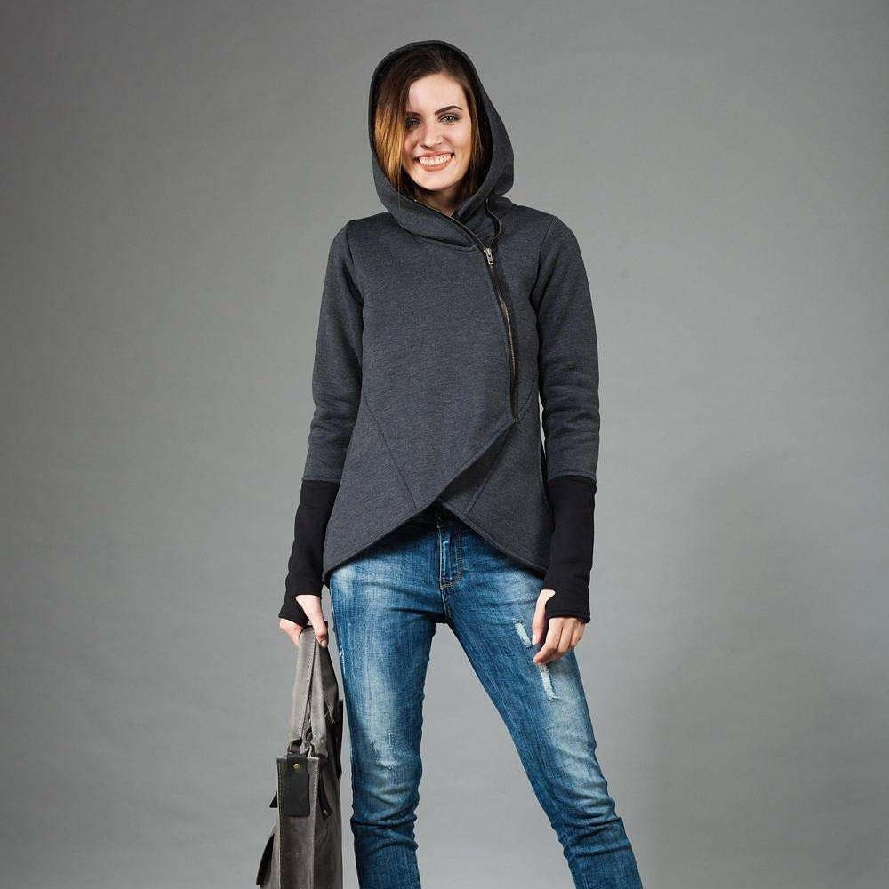 Sweaters for Women Asymmetric Hoodie Wrap Jacket Sweater - Etsy