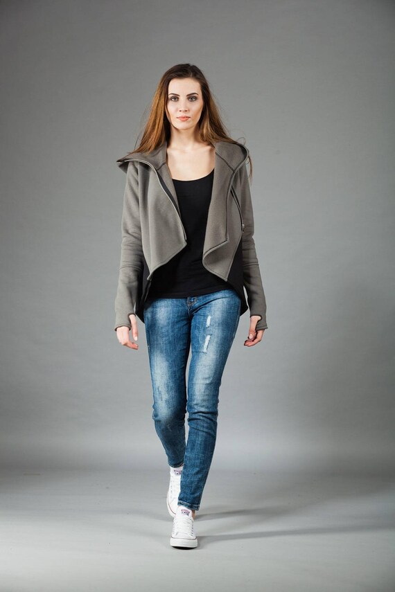 ジャケット・アウター theredthread ring asymmetry hoodie lace THEREDTHREAD / ザレッドスレッド】S ring asymmetry hoodie lace
