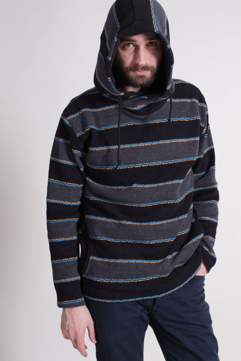 Gift for Men Cotton Sweater Outift/'s for Men Unusual Handmade Warm sweater plus size Sweater with hood Men/'s Clothing Hoodies