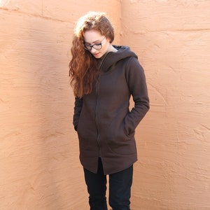 Hoodie Women, Pixie Clothing, Gothic Clothing, Long Jacket Hoodie, Hooded Jacket, Zip Hoodie, Post Apocalyptic Hoodie, Emo Hoodie,Dieselpunk image 5