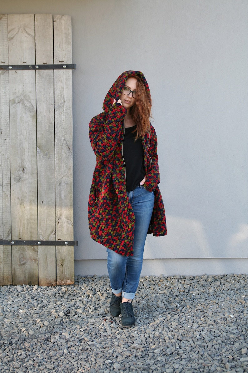 Winter Coat Women Cloak Loose Coat Oversize Wool Coat Hooded Coat For Women Plus Size Clothing Sweatshirt Hoodie Coat Zipper Coat