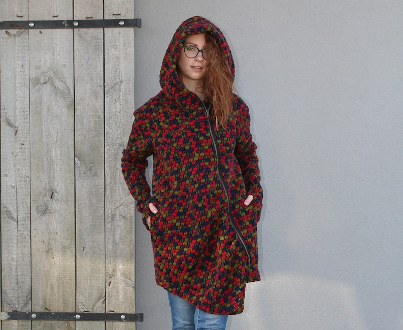 Winter Coat Women Cloak Loose Coat Oversize Wool Coat Hooded Coat For Women Plus Size Clothing Sweatshirt Hoodie Coat Zipper Coat
