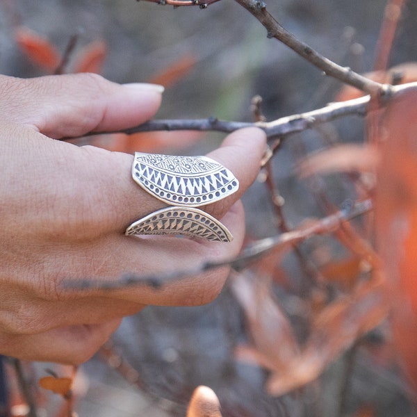 Thai Hill Tribe Silver Ring - Tribal Silver Ring - Size 7 US - Everyday Ring - Pure Silver Jewellery - Printed Ring