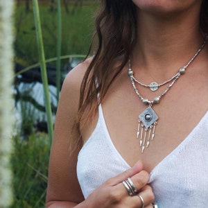 Tribal Kite Thai Hill Tribe Silver Necklace - Tribal Silver Necklace - Handmade Silver Jewelry - Thai Silver Jewellery