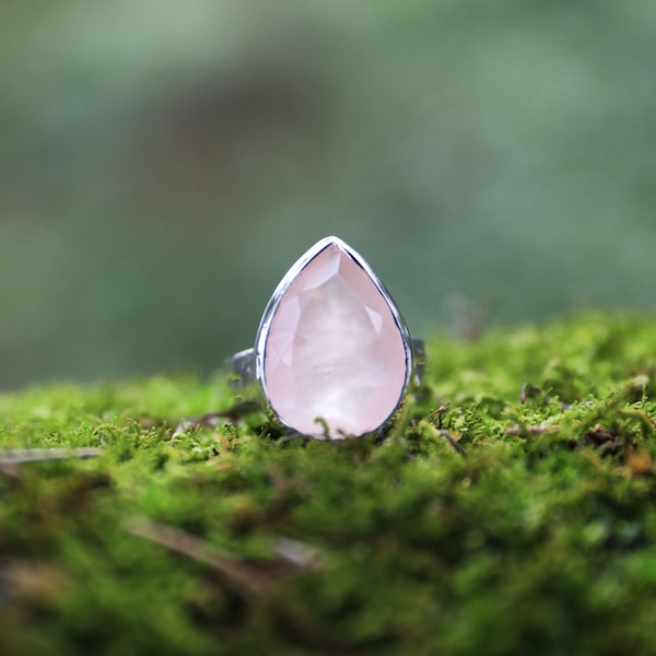 Rose Quartz Ring - Etsy