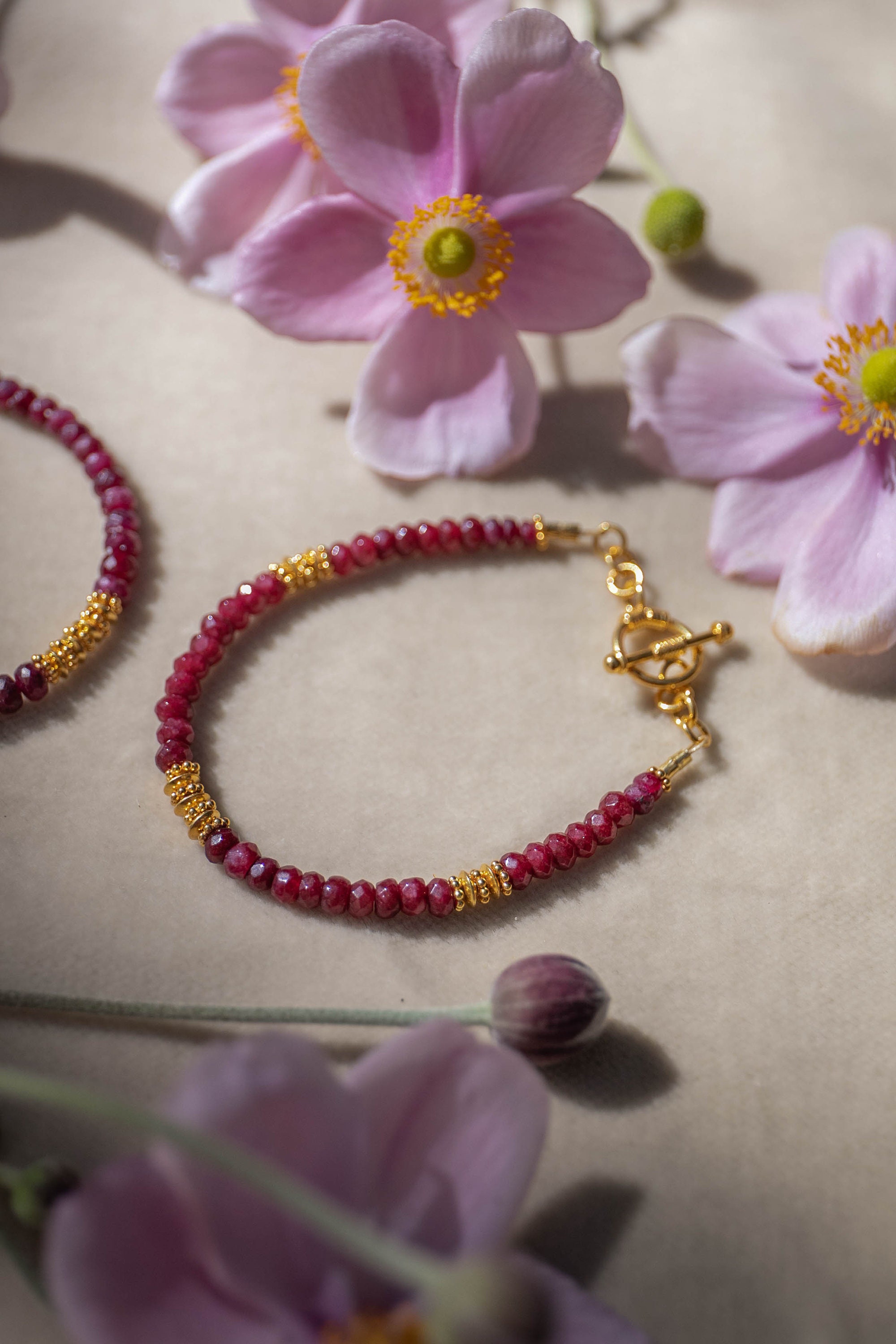 Ruby outlet bead bracelet