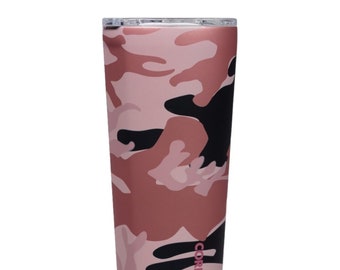 Personalized Rose Camo 24 Ounce Tumbler with Slide Lock Lid by Corkcicle