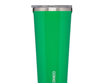 Monogrammed 16 oz Flamingo Stainless Steel Tumbler with Slide Lock Lid by Corkcicle Personalized Cup Bride Bridesmaid Teacher Gift