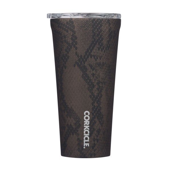 SALE * Personalized 16 oz Rattle Exotic Snakeskin Print Insulated Steel Tumbler with Slide Lock Lid by Corkcicle