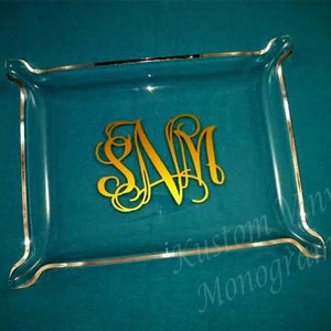 Monogrammed Small Clear Elegant Acrylic Tray